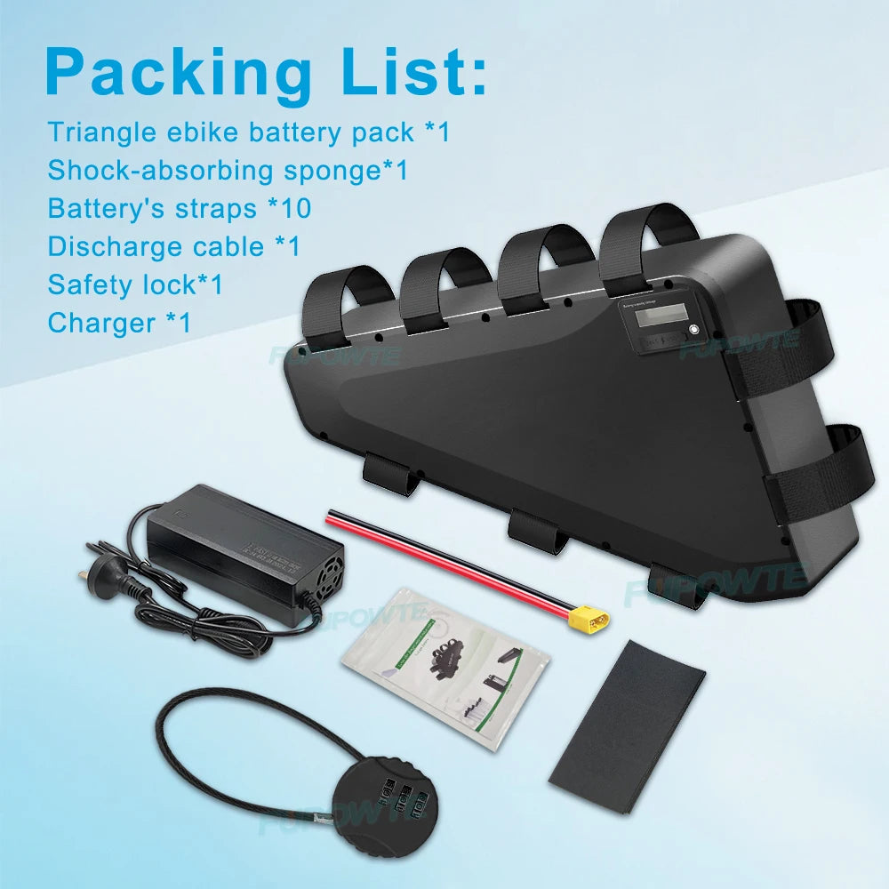 36v-52v hard case triangle battery